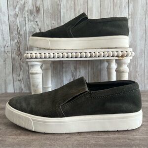 Vince Women’s Slip-On Sneakers Olive Suede Size 7
